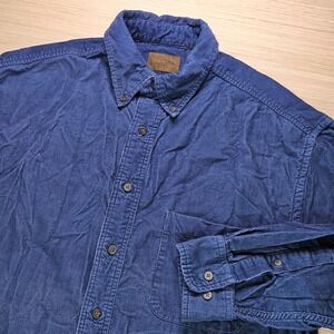 St. John's Bay Mens‎ Corduroy Button Down Shirt Top Casual Medium Blue